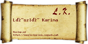 László Karina névjegykártya