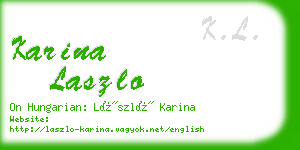 karina laszlo business card